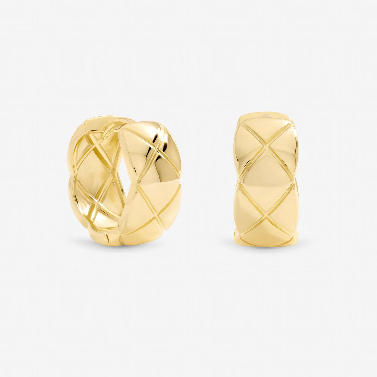 Jon Richard Gold Plated Quilted Hoop Earrings