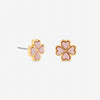 Jon Richard Gold Plated and Pink Heart Clover Stud Earrings