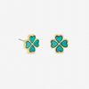 Jon Richard Gold Plated and Turquoise Heart Clover Earrings