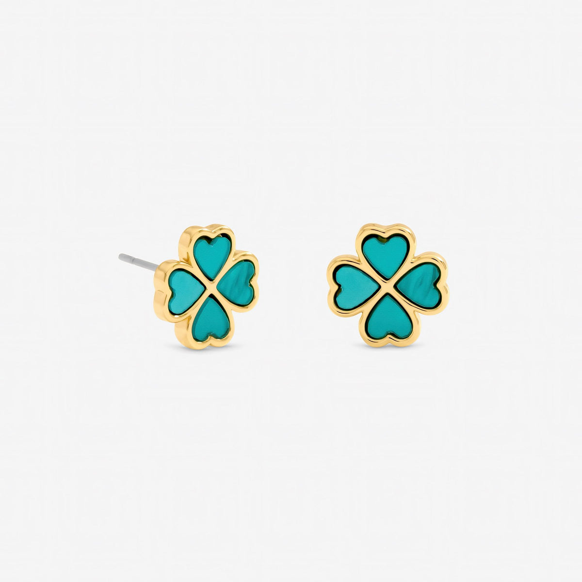 Jon Richard Gold Plated and Turquoise Heart Clover Earrings