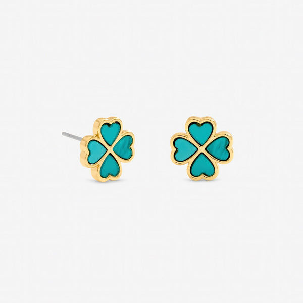 Jon Richard Gold Plated and Turquoise Heart Clover Earrings
