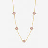Jon Richard Gold Plated and Pink Station Clover Necklace