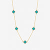 Jon Richard Gold Plated and Turquoise Station Clover Necklace