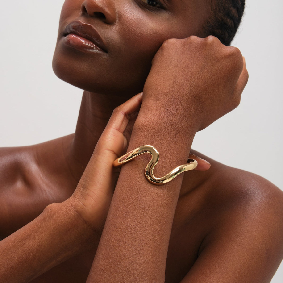 Jon Richard Gold Plated Polished Swirl Bangle