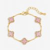 Jon Richard Gold Plated Pink Clover Bracelet