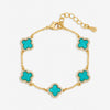 Jon Richard Gold Plated Turquoise Clover Station Bracelet