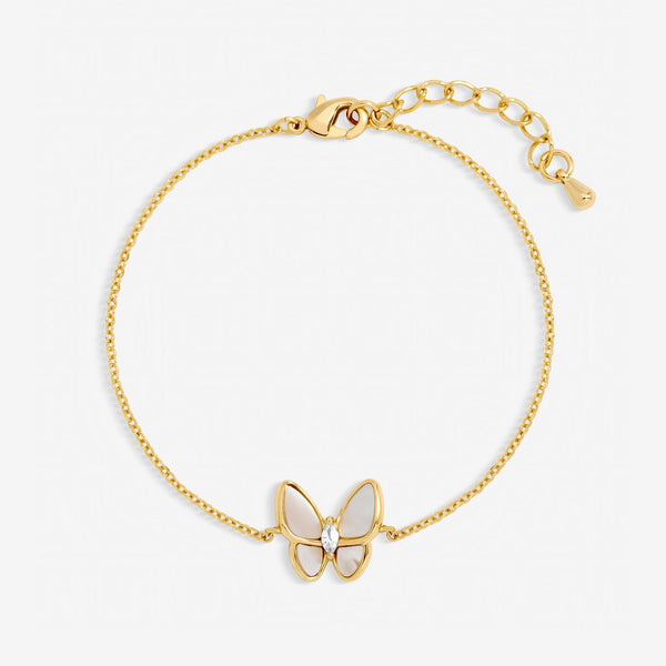 Jon Richard Gold Plated Pave and Mother of Pearl Butterfly Bracelet