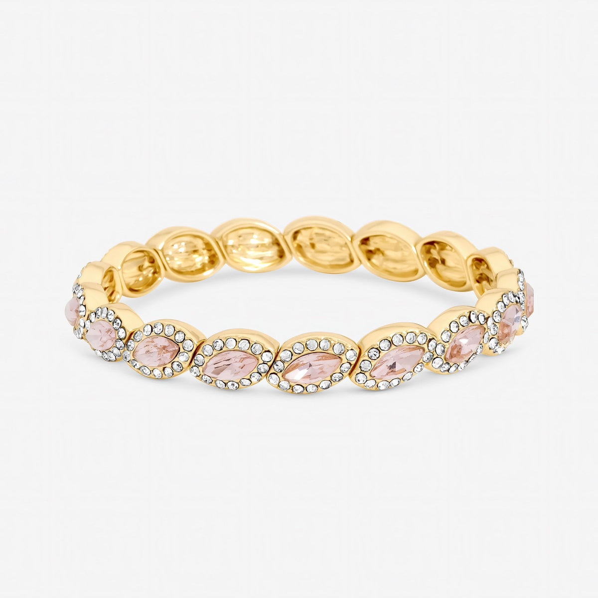 Jon Richard Gold Plated and Pink Navette Stretch Bracelet