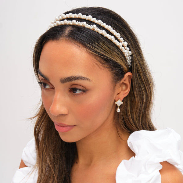 Jon Richard Pearl Double Row Headband