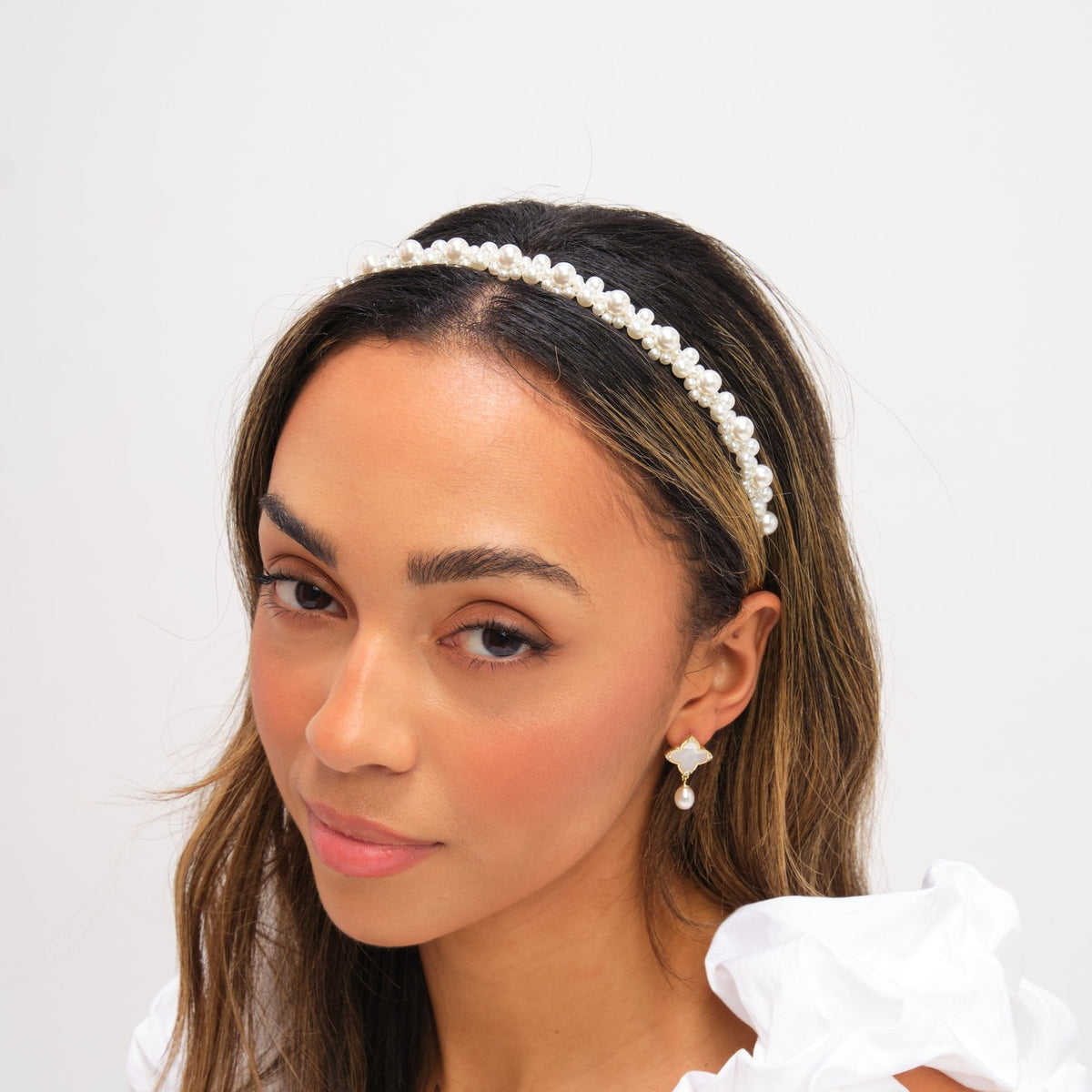 Jon Richard Silver Plated Mixed Pearl Headband