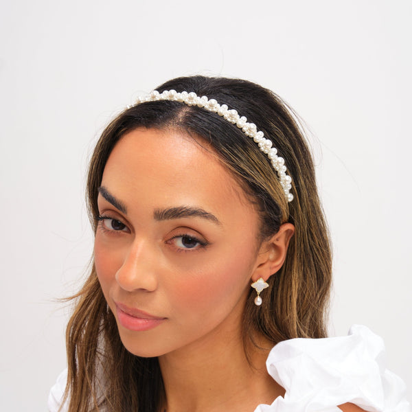 Jon Richard Silver Plated Mixed Pearl Headband