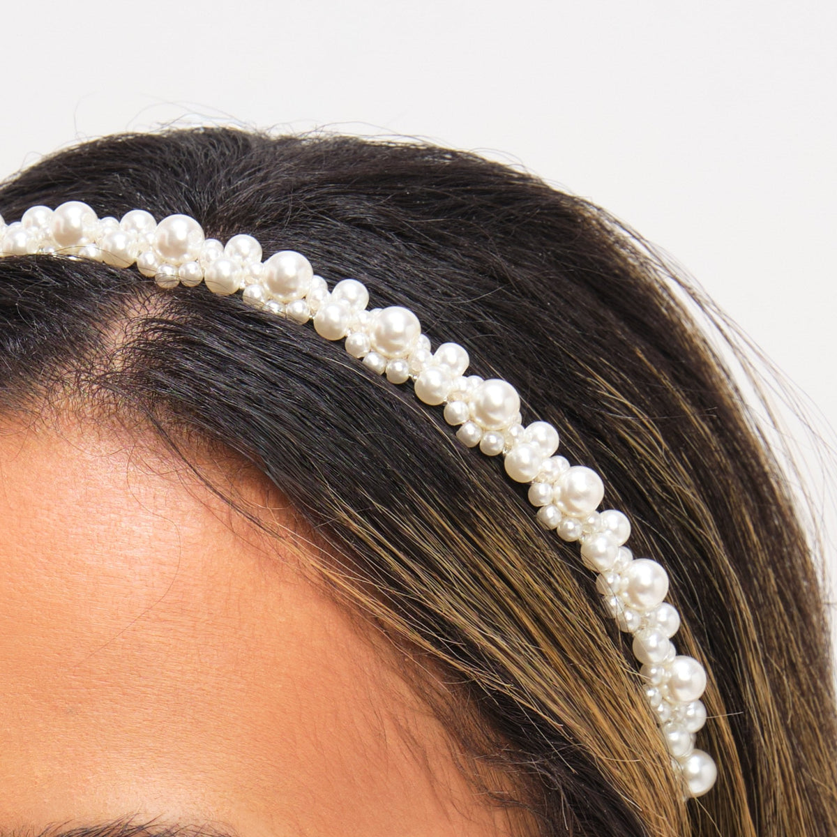 Jon Richard Silver Plated Mixed Pearl Headband