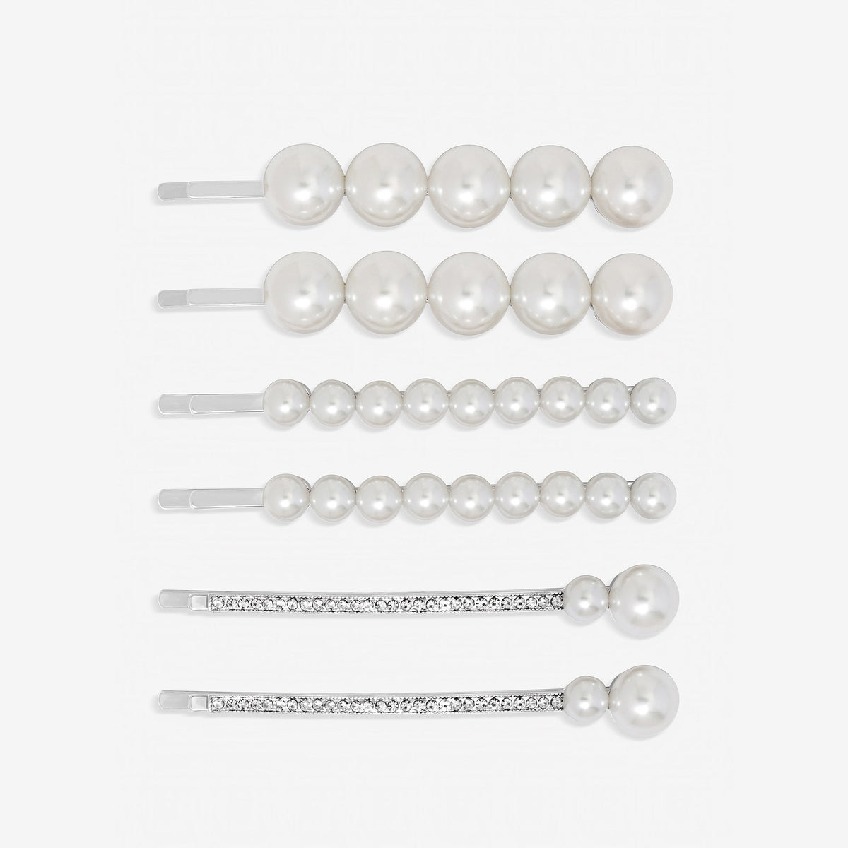 Jon Richard Silver Plated Mixed Pearl Slides - Multipack