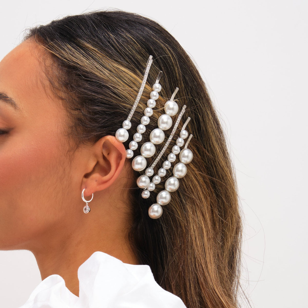 Jon Richard Silver Plated Mixed Pearl Slides - Multipack