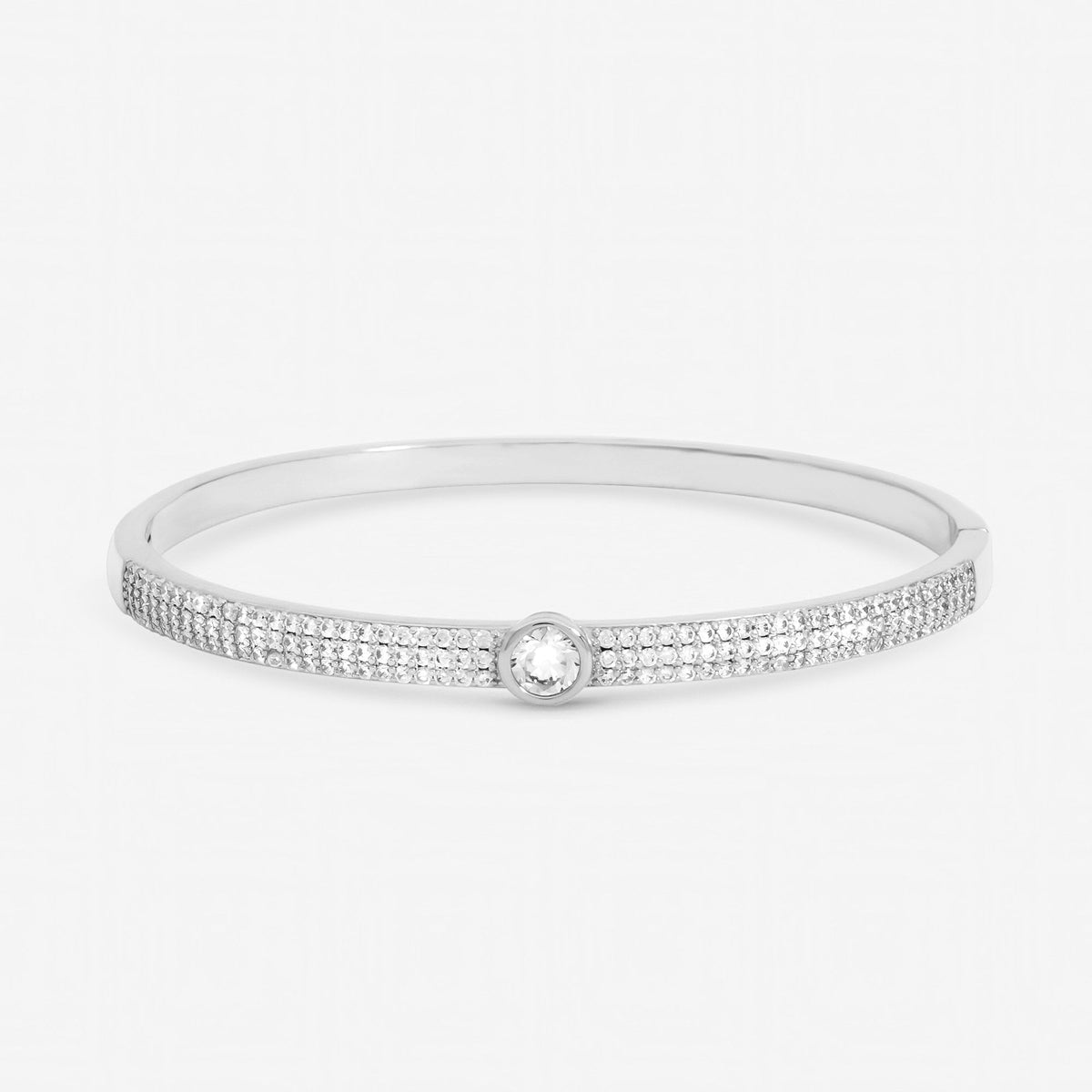Jon Richard Silver Plated Crystal and Pave Stone Bangle