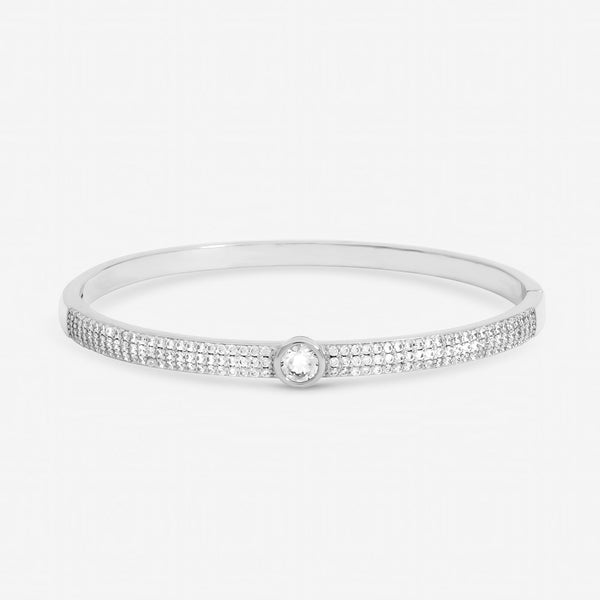 Jon Richard Silver Plated Crystal and Pave Stone Bangle
