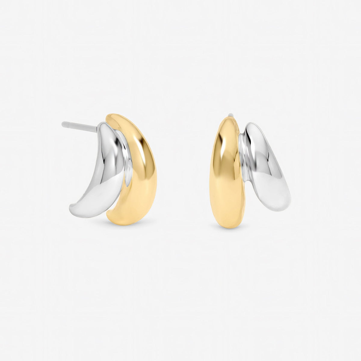 Jon Richard Two Tone Double Row Hoop Earrings
