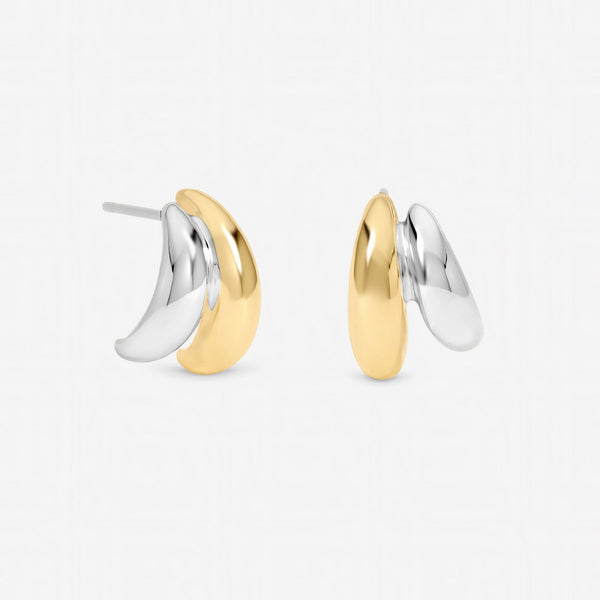 Jon Richard Two Tone Double Row Hoop Earrings