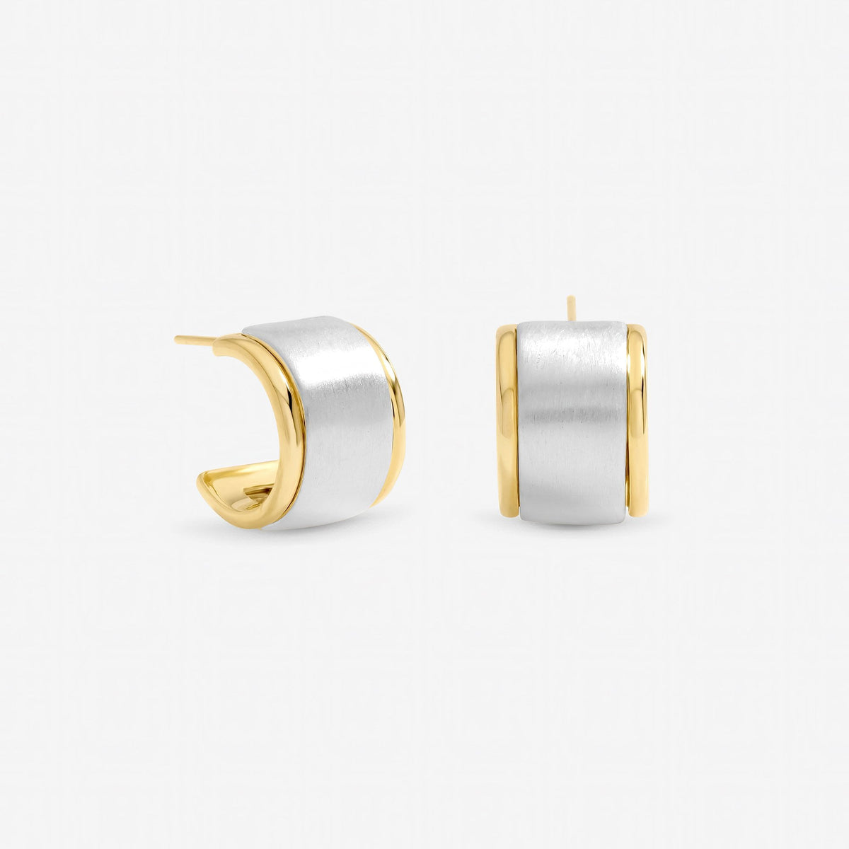 Jon Richard Two Tone Satin Hoop Earrings