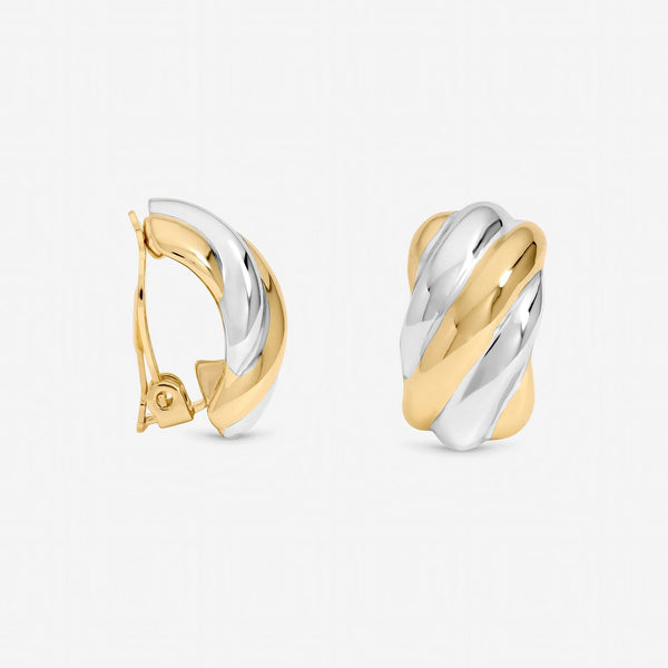 Jon Richard Two Tone Clip Earrings