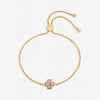 Jon Richard Gold Plated and Pink Enamel Heart Clover Toggle Bracelet