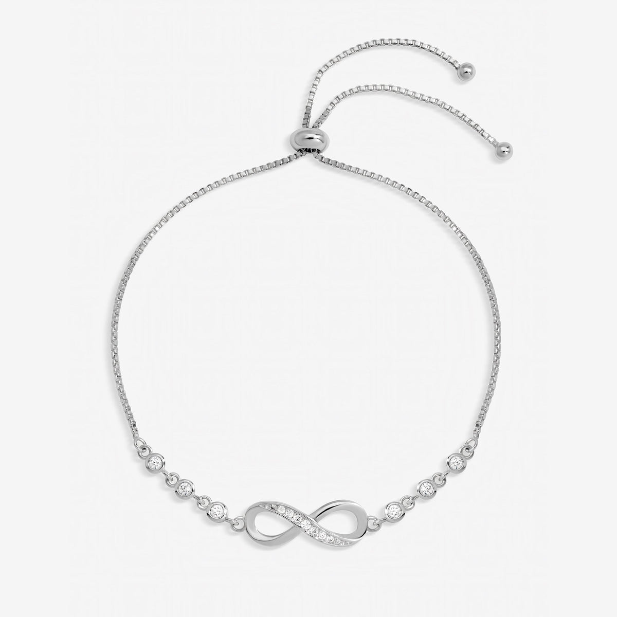 Jon Richard Silver Plated and Crystal Infinity Toggle Bracelet