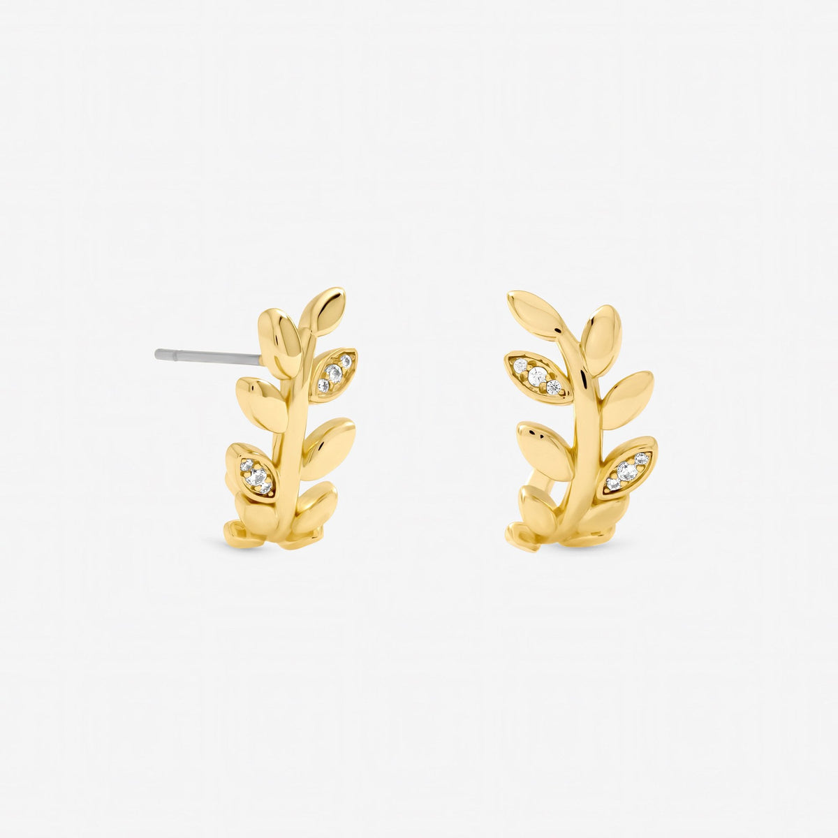 Jon Richard Gold Plated and Crystal Leaf Earrings