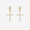 Jon Richard Gold Plated Cubic Zirconia Cross Earrings