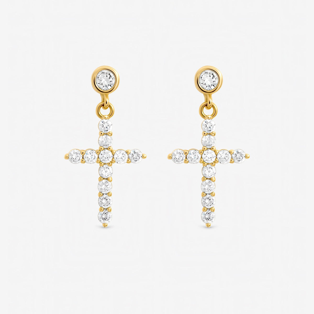 Jon Richard Gold Plated Cubic Zirconia Cross Earrings