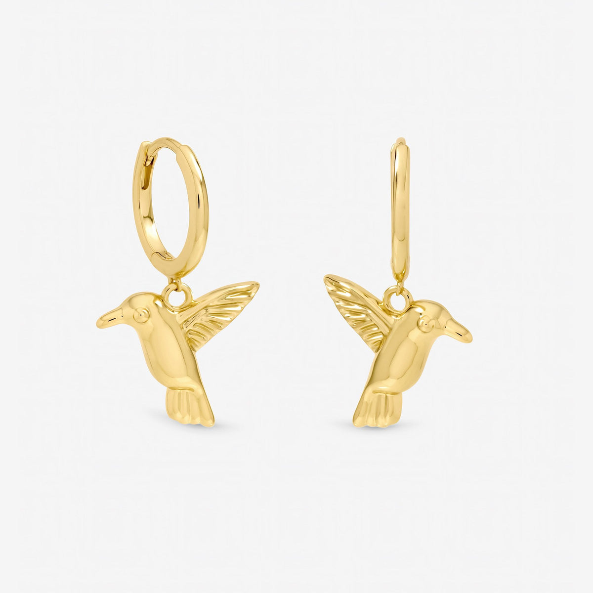 Jon Richard Gold Plated Hummingbird Charm Hoop Earings