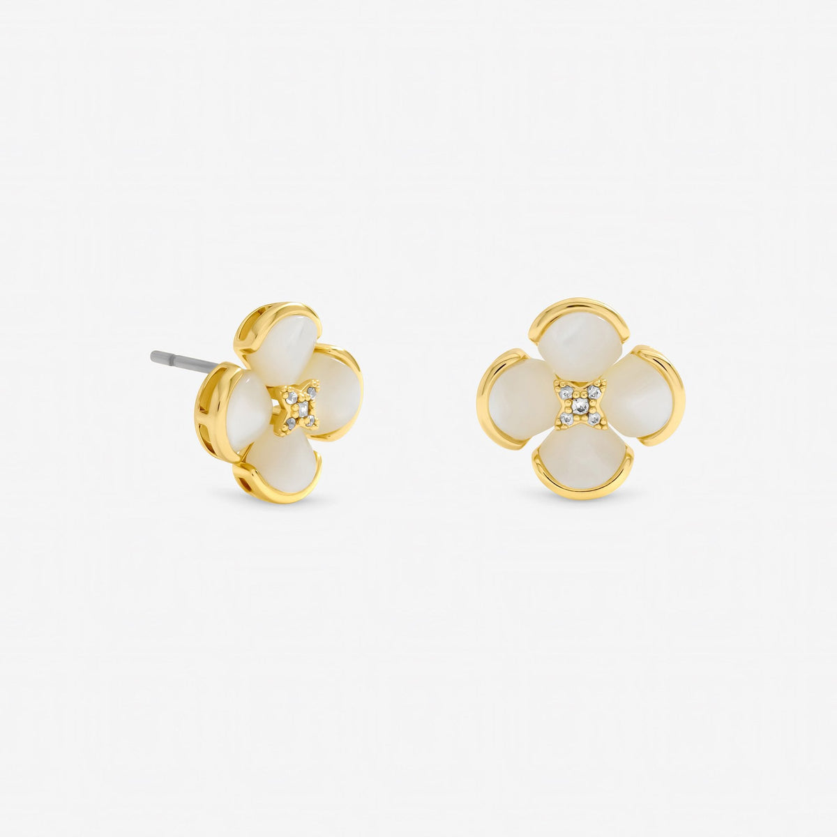 Jon Richard Gold Plated Mother of Pearl Flower Stud Earrings