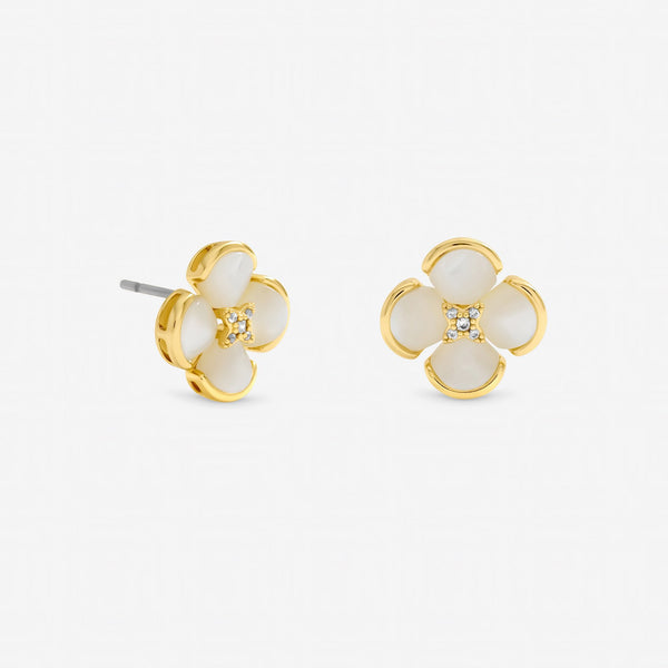 Jon Richard Gold Plated Mother of Pearl Flower Stud Earrings