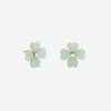 Jon Richard Gold Plated and Mint Green Flower Stud Earrings