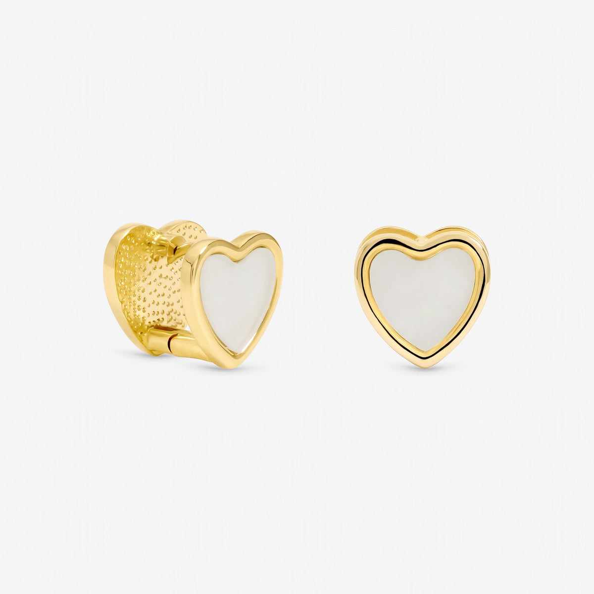 Jon Richard Gold Plated Mother of Pearl Heart Hoop Earrings