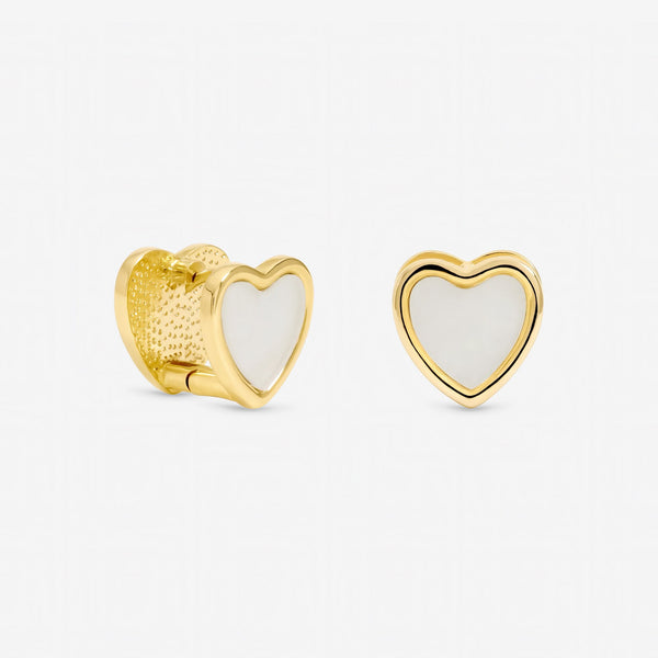 Jon Richard Gold Plated Mother of Pearl Heart Hoop Earrings