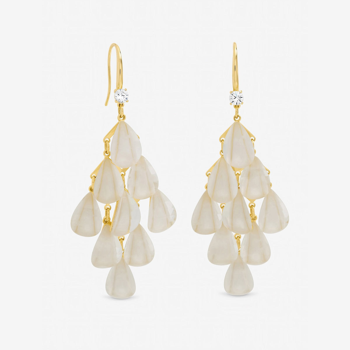 Jon Richard Gold Plated and Cream Droplet Earrings