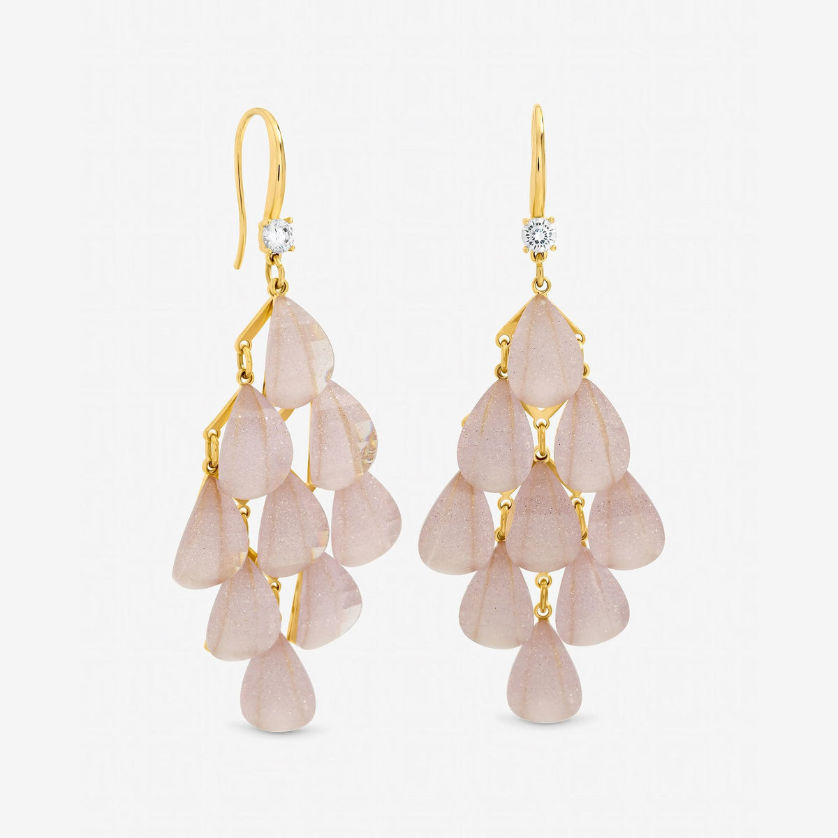 Jon Richard Gold Plated and Purple Droplet Earrings