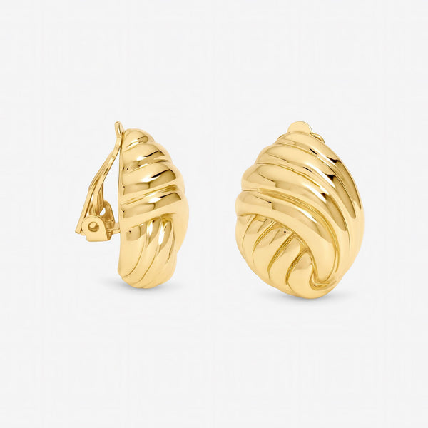 Jon Richard Gold Plated Shell Clip Earrings