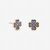 Jon Richard Gold Plated and Lilac Clover Heart Stud Earrings