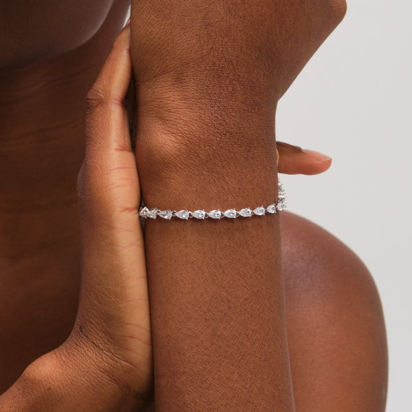 Jon Richard Rhodium Pear Drop Bracelet