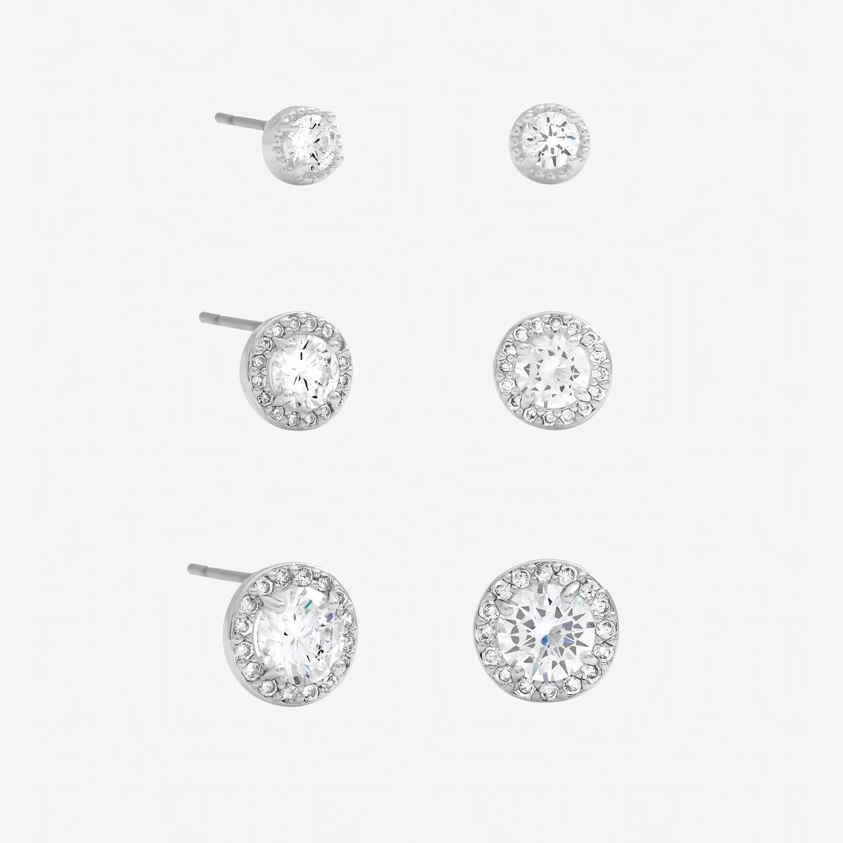 Jon Richard Silver Plated and Crystal Halo Earrings - Multipack