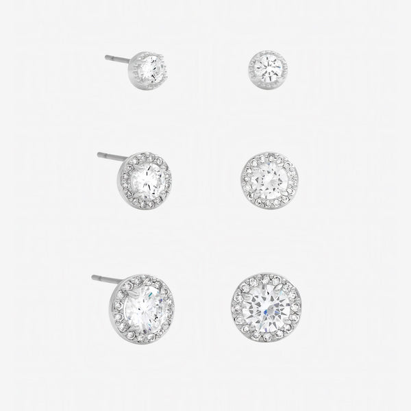 Jon Richard Silver Plated and Crystal Halo Earrings - Multipack