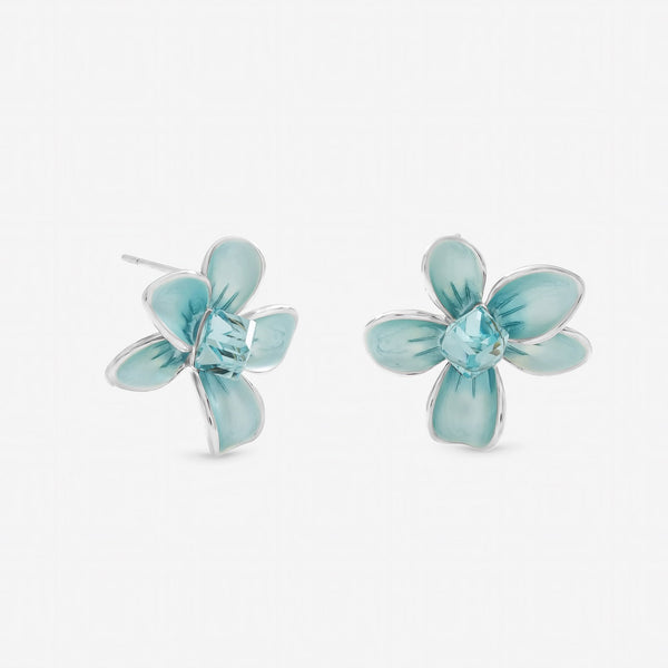 Jon Richard Silver Plated and Blue Flower Earrings