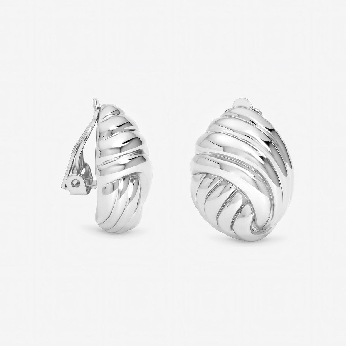 Jon Richard Silver Plated Shell Clip Earrings