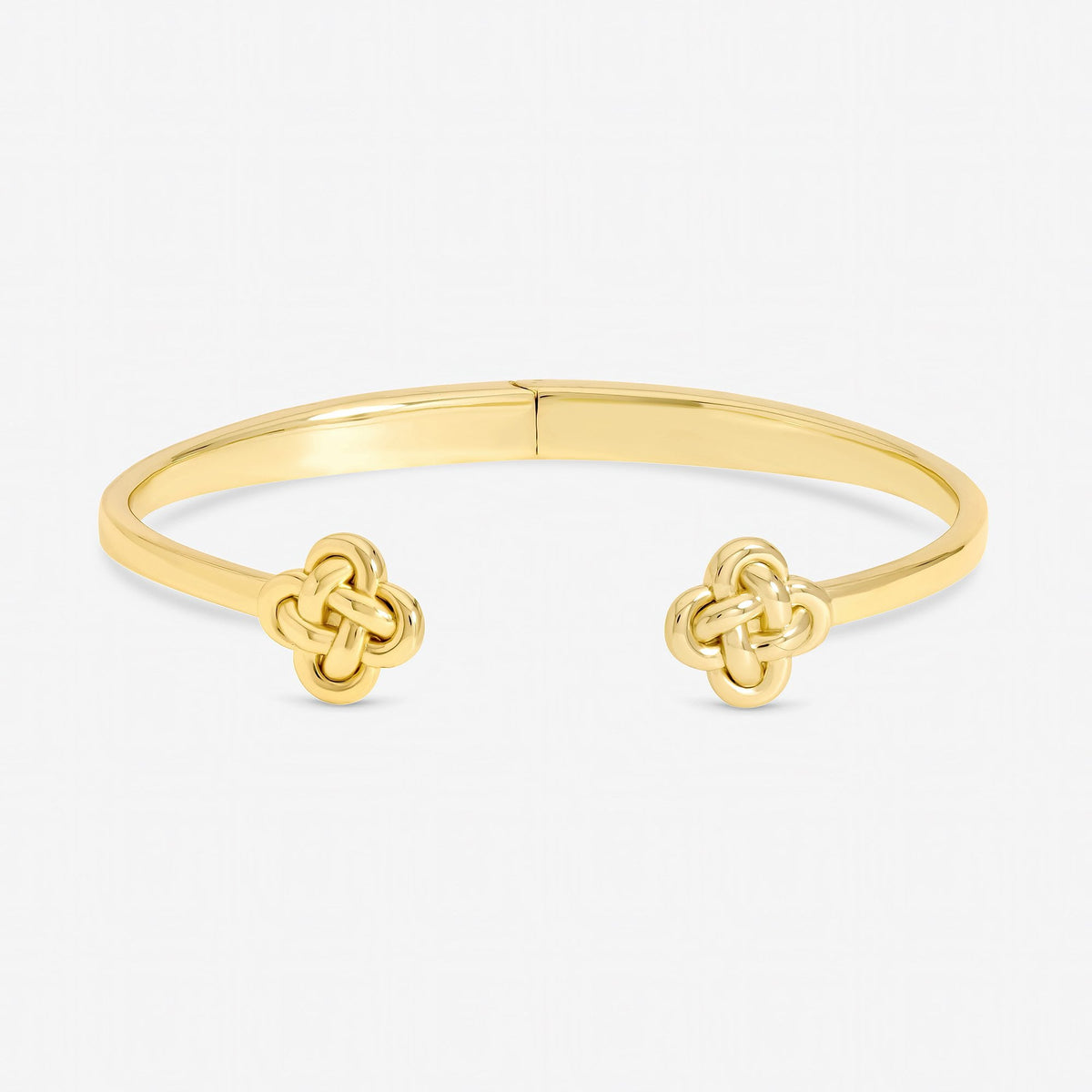 Inicio Gold Plated Knotted Clover Bangle - Gift Pouch