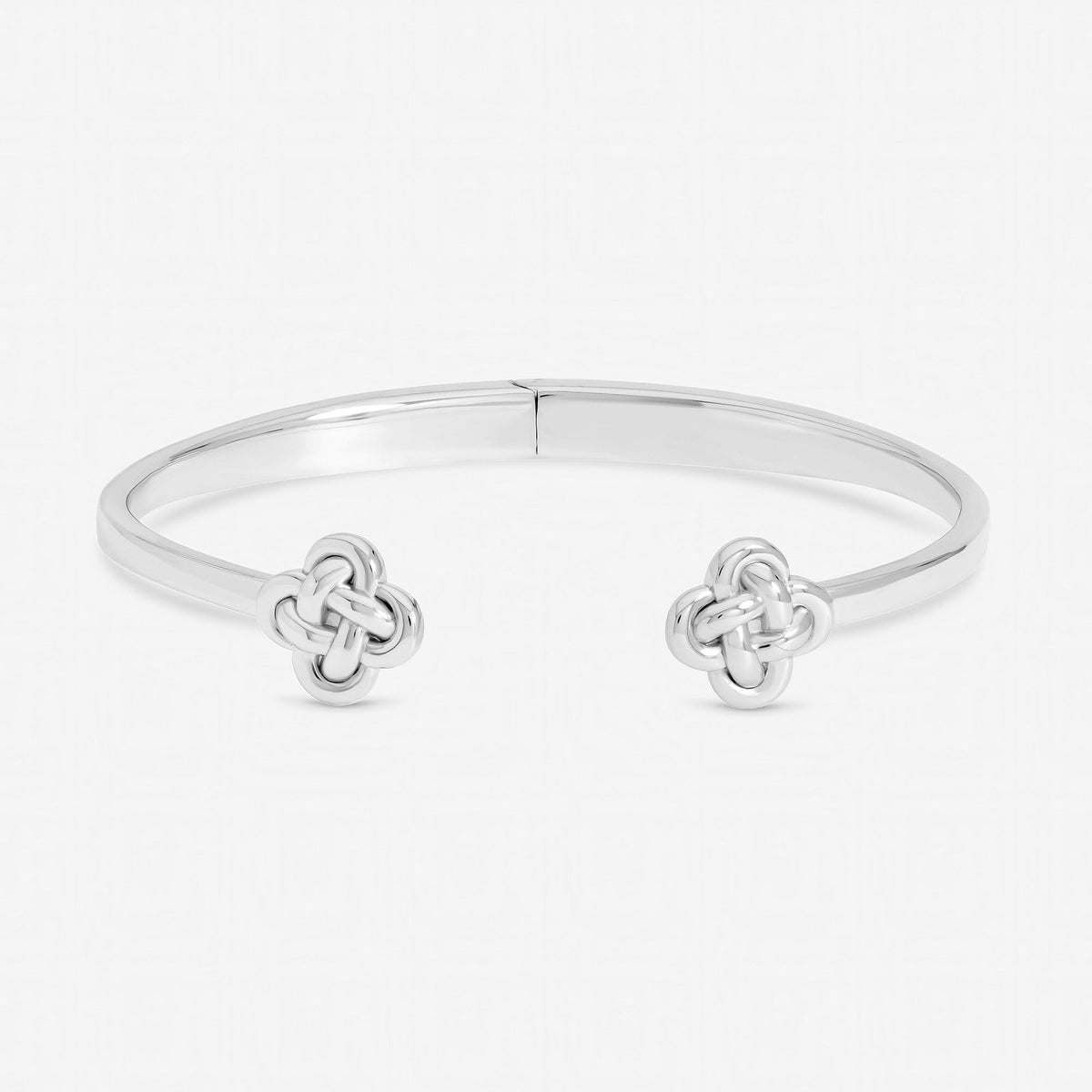 Inicio Silver Plated Knotted Clover Bangle - Gift Pouch