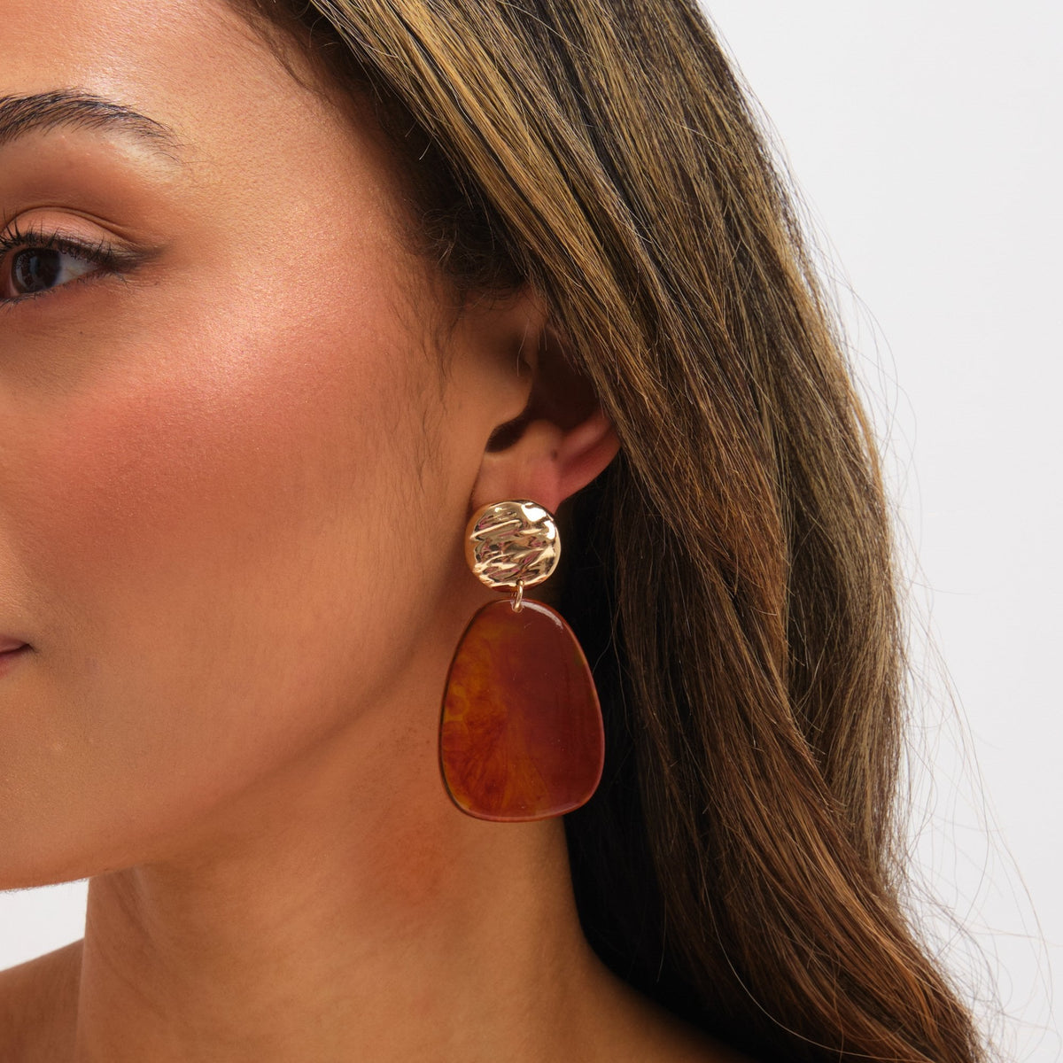 Mood Gold Plated and Resin Statement Drop Earrings