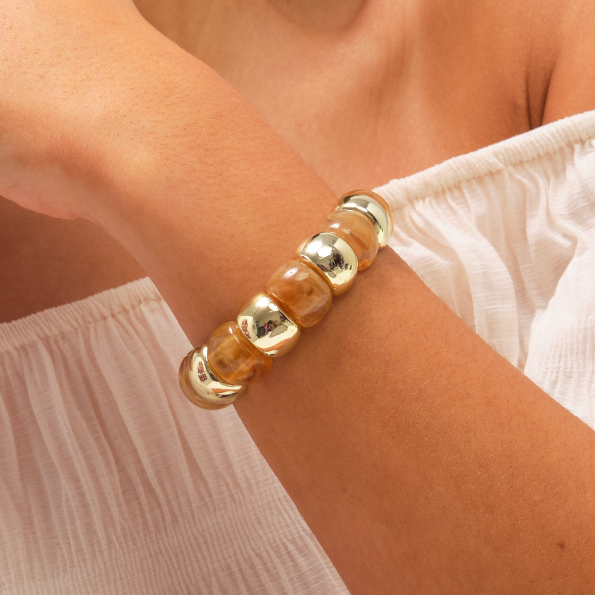 Mood Gold Plated and Resin Stretch Bracelet