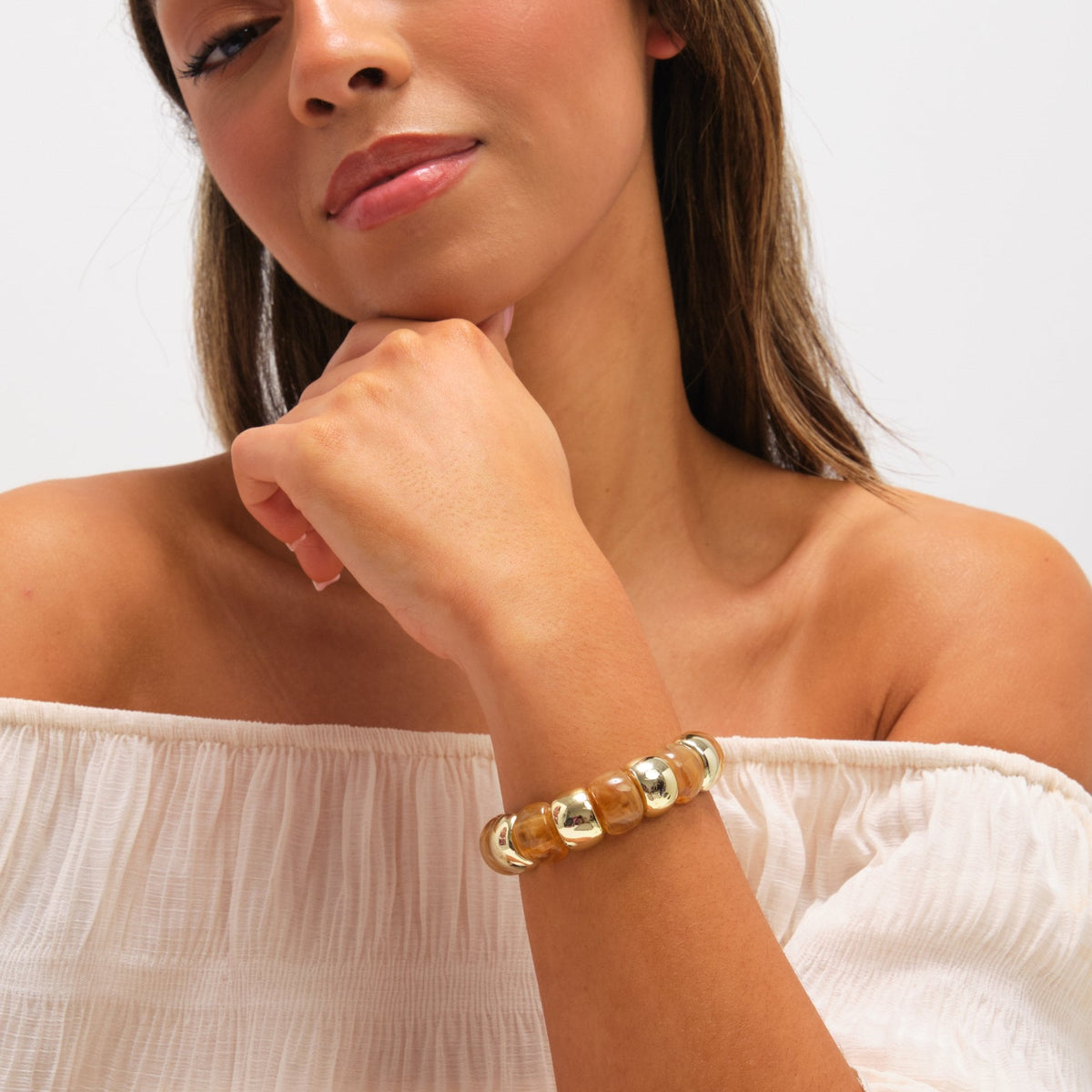 Mood Gold Plated and Resin Stretch Bracelet