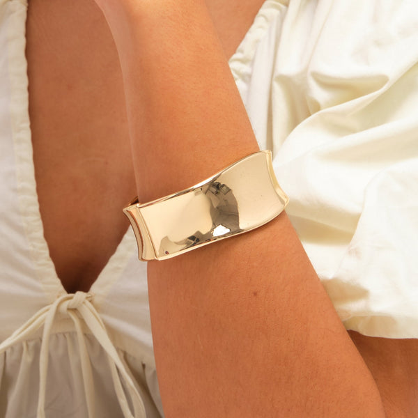 Jon Richard Gold Plated Large Curve Cuff